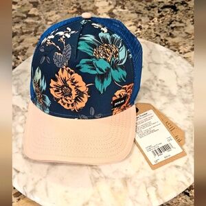 Prana Floral Blue and Peach Hat